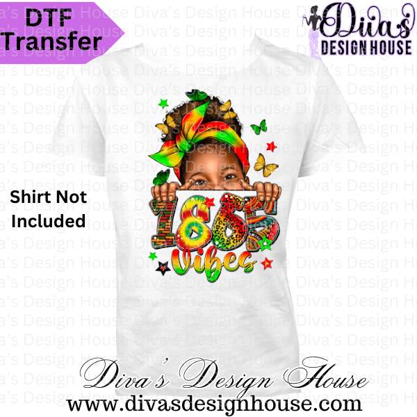 Little Melanin Queen Juneteenth DTF Transfers (8in Child Size)