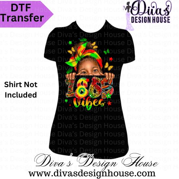 Little Melanin Queen Juneteenth DTF Transfers (8in Child Size)