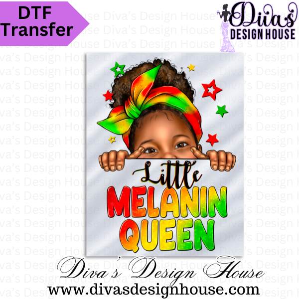 Little Melanin Queen Juneteenth DTF Transfers (8in Child Size)