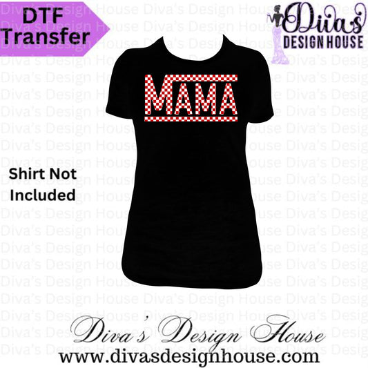 Mama Checkered Ready to Press DTF Transfer