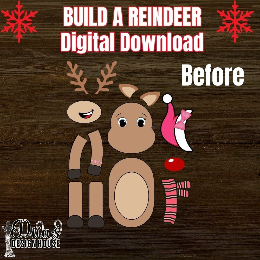 Build a Reindeer | PDF | Christmas Worksheets |Printable Christmas Games |Classroom Christmas Resources| Digital Download| Teacher Printable