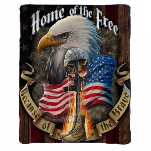 Home Of The Free Fleece Blanket