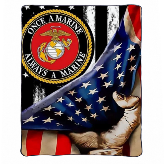 Once A Marine Fleece Blanket