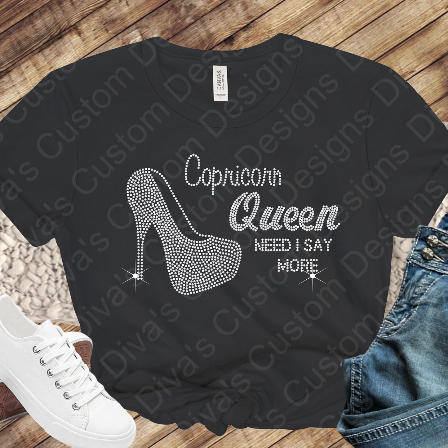 Capricorn Queen Rhinestone Digital Rhinestone Download Rhinestone Birthday File Zodiac Rhinestone File SVG PNG Cricut & Silhouette svg file