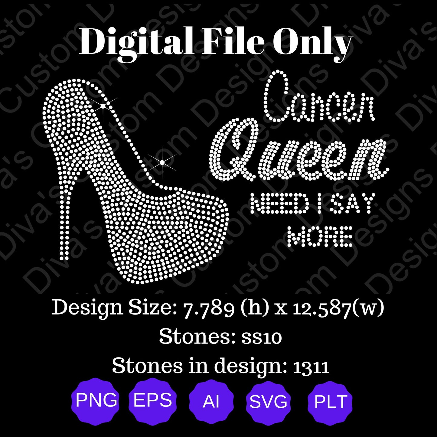 Cancer Queen Rhinestone Digital Rhinestone Download Rhinestone Birthday File Zodiac Rhinestone File SVG PNG Cricut & Silhouette svg file