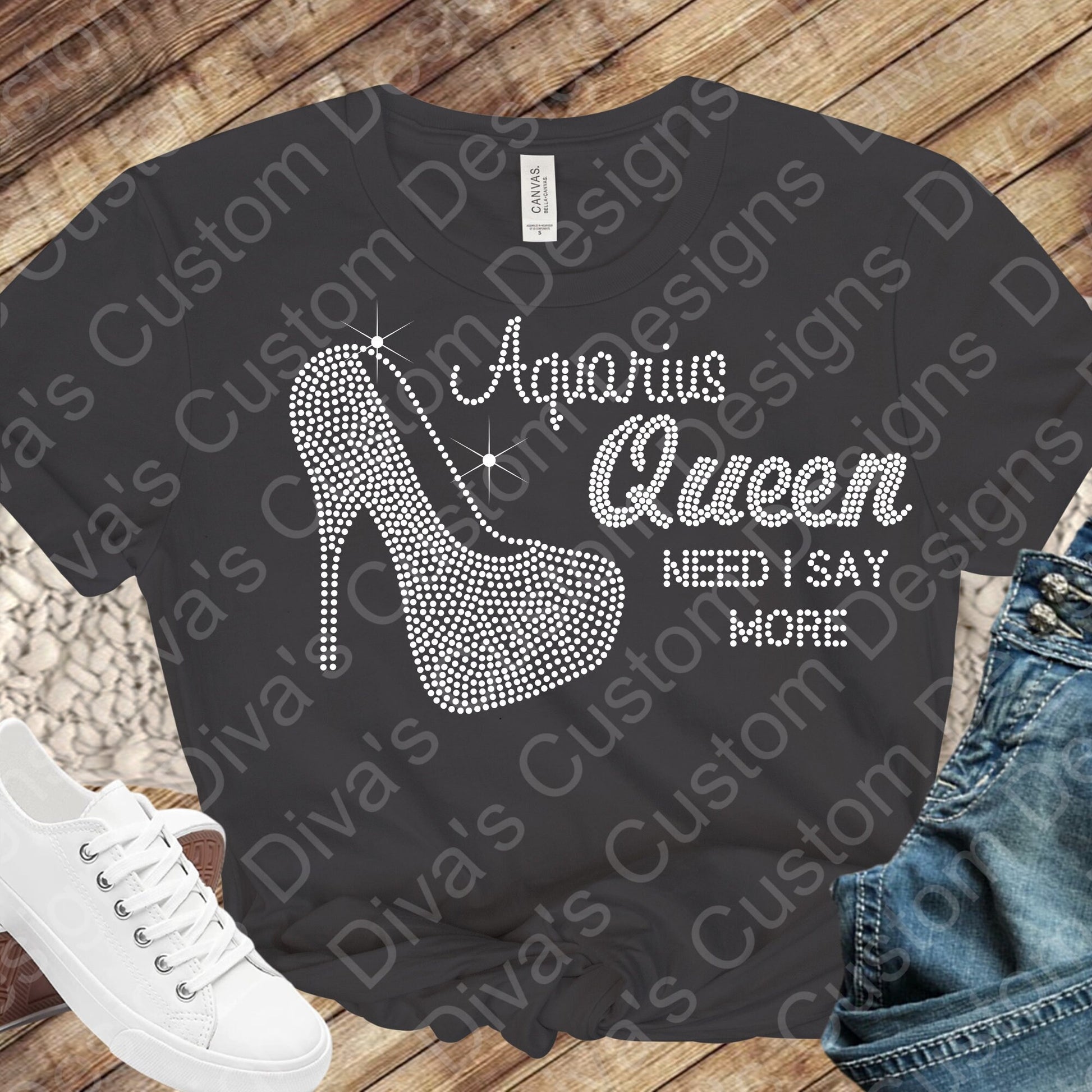 Aquarius Queen Rhinestone Digital Rhinestone Download Rhinestone Birthday File Zodiac Rhinestone File SVG PNG Cricut & Silhouette svg file