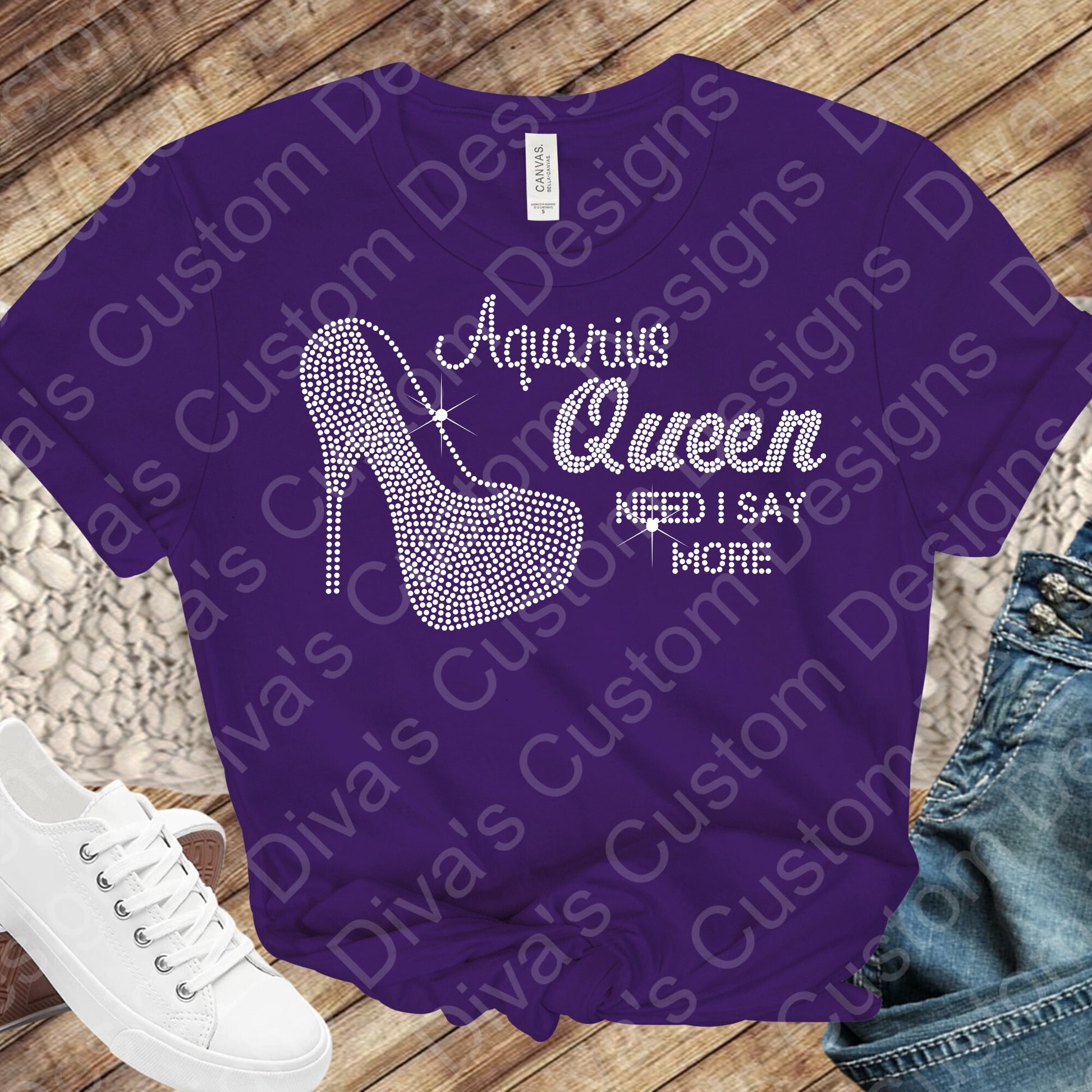 Aquarius Queen Rhinestone Digital Rhinestone Download Rhinestone Birthday File Zodiac Rhinestone File SVG PNG Cricut & Silhouette svg file