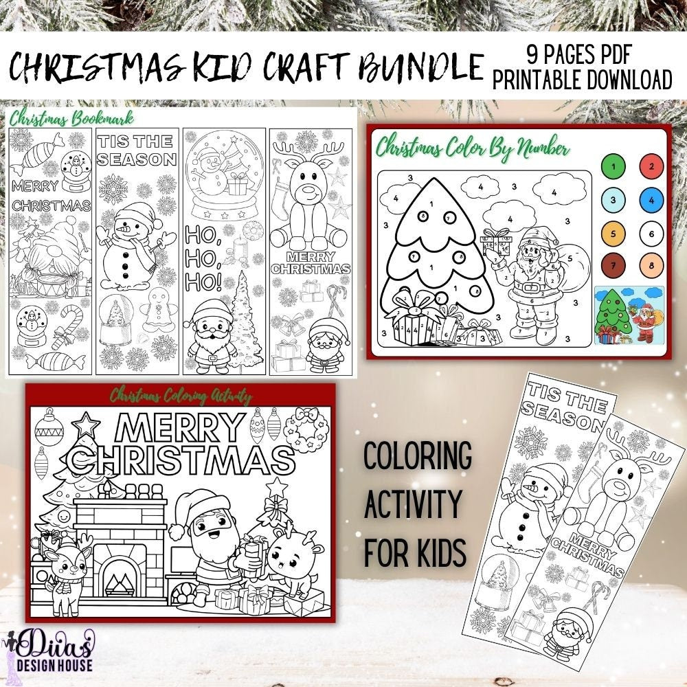 Christmas Kid Craft Bundle | PNG | Christmas Worksheets |Printable Christmas Games |Classroom Christmas Resources| Christmas Bundle