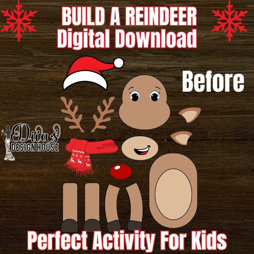 Build a Reindeer | PDF | Christmas Worksheets |Printable Christmas Games |Classroom Christmas Resources| Digital Download| Teacher Printable