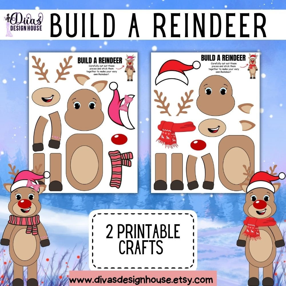 Build a Reindeer | PDF | Christmas Worksheets |Printable Christmas Games |Classroom Christmas Resources| Digital Download| Teacher Printable