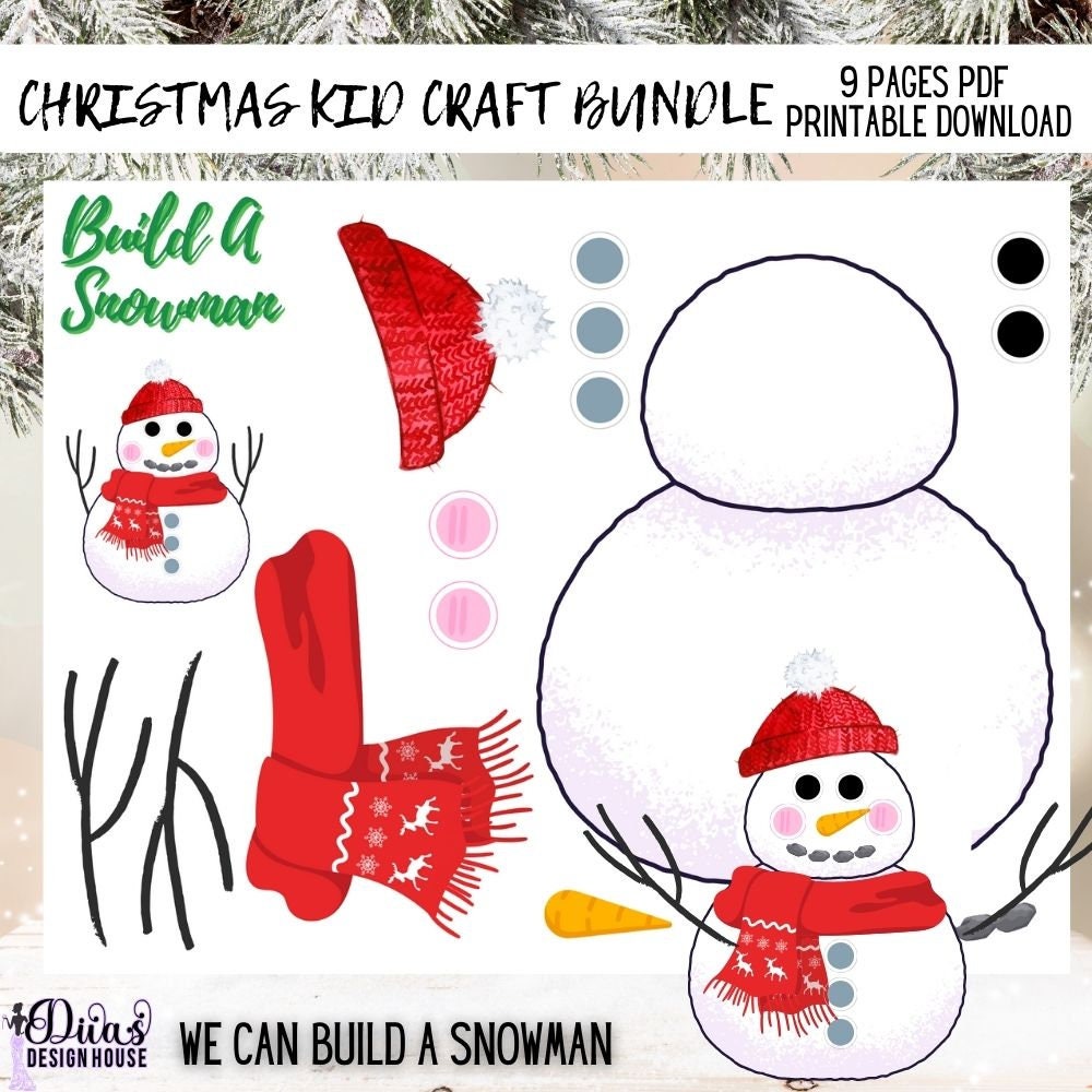 Christmas Kid Craft Bundle | PNG | Christmas Worksheets |Printable Christmas Games |Classroom Christmas Resources| Christmas Bundle