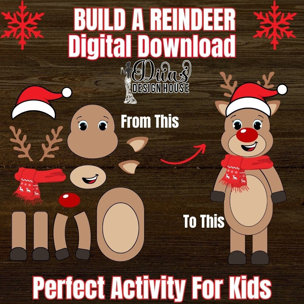 Build a Reindeer | PDF | Christmas Worksheets |Printable Christmas Games |Classroom Christmas Resources| Digital Download| Teacher Printable