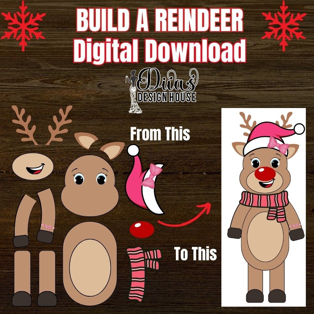 Build a Reindeer | PDF | Christmas Worksheets |Printable Christmas Games |Classroom Christmas Resources| Digital Download| Teacher Printable